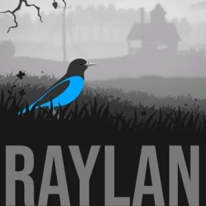 A bird flying through a monochrome city in Grayland.