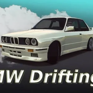 A BMW drifting on a track.