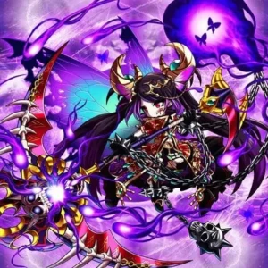 A Brave Frontier gameplay screenshot showing a battle scene.