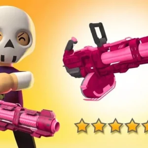 A character from Epic Prankster aiming a prank weapon.