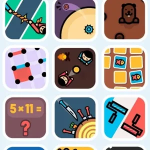 A collage of different mini-games available in 1 2 3 4 Player Games.