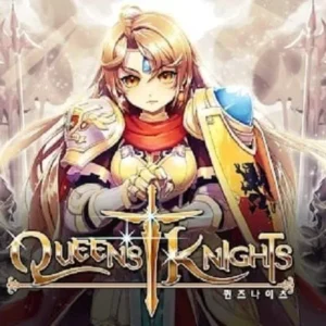 A female knight battling a monster in Queen's Knights.