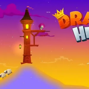 A fierce princess riding a dragon and destroying a castle in Dragon Hills.