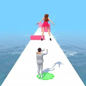 A figure skater performing a spin on the ice in the game Skate Up.