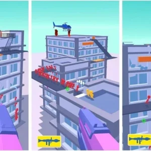 A helicopter rescuing survivors from a zombie horde in Zombie Escape.