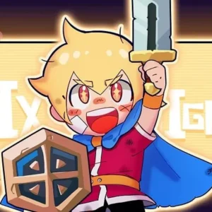 A knight battling a mushroom monster in Tiny Pixel Knight.