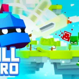 A knight jumping towards a monster in Will Hero.