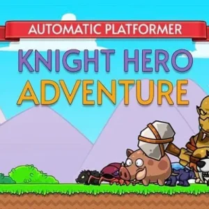 A knight standing in a forest holding a sword and shield.