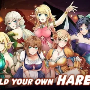 A knight stands amidst several anime-style princesses, ready for battle.