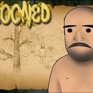 A man standing on a beach in Marooned.
