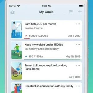 A person using a tablet with the Success Coach app interface.