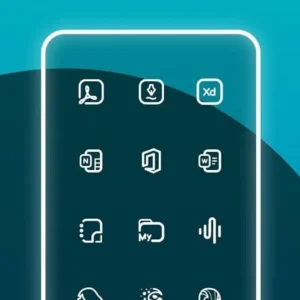 A phone displaying various app icons arranged in a visually appealing manner.