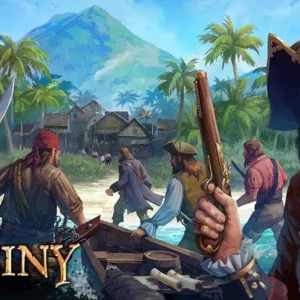 A pirate standing on a beach in Mutiny Pirate Survival.