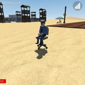 A player creating a structure in Ultimate Sandbox.