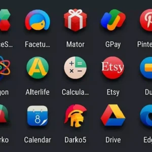 A preview of Ergon Icon Pack showcasing its colorful and uniquely designed icons.