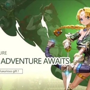 A promotional image for Duel Adventure, showcasing the vibrant graphics and character designs.