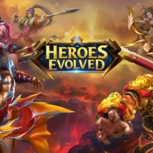 A promotional image for Heroes Evolved showcasing various heroes.