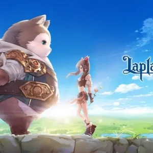 A promotional image for Laplace M showing various characters and gameplay.
