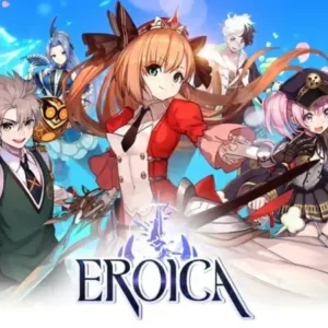 A promotional image for the game Eroica showcasing its anime-style characters and vibrant world.