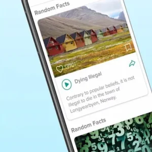 A screenshot displaying various facts within the Ultimate Facts app.