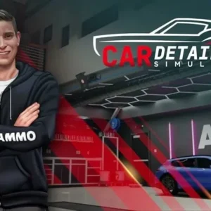 A screenshot from Car Detailing Simulator 2023 showing a car being detailed.