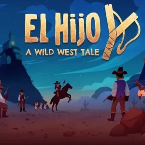 A screenshot from El Hijo - A Wild West Tale showing the young protagonist hiding in shadows.