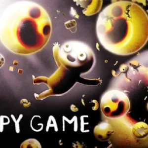 A screenshot from Happy Game showing a creepy smiling creature.