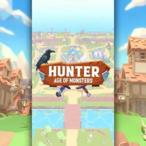 A screenshot from Hunter Age of Monsters showing the main character fighting a skeleton.