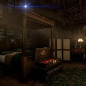 A screenshot from The Eyes of Ara showing a mysterious castle interior.