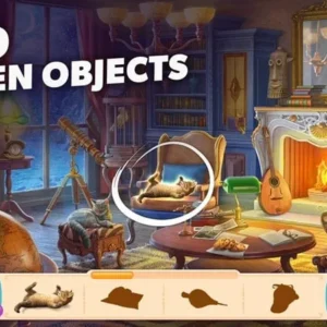 A screenshot from the game Secret Mansion showcasing a hidden object puzzle.