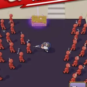 A screenshot from the game Survivor Z showing the player character shooting at zombies.