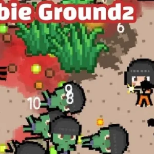 A screenshot from the game Zombie Ground2 showing the pixelated graphics and gameplay.