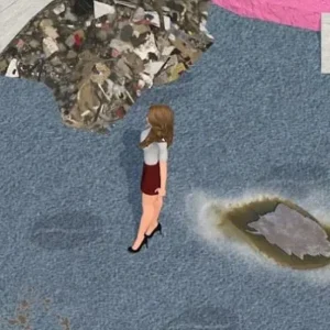 A screenshot from the Millionaire Girl game showing the main character in a stylish outfit.