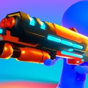 A screenshot of Craft & Shoot gameplay with the character shooting at enemies.