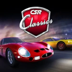A screenshot of CSR Classics gameplay, showcasing a classic car race.