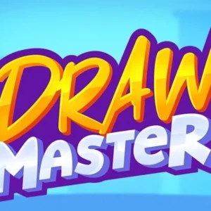 A screenshot of Drawmaster gameplay showing an arrow being drawn to hit a target.