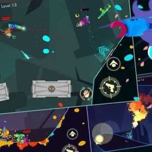 A screenshot of gameplay from What the Fish, showing a fish with a weapon.