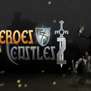 A screenshot of gameplay in Heroes and Castles 2, showing a castle under siege.
