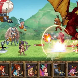 A screenshot of gameplay in Kingdom Wars, showing various units battling.
