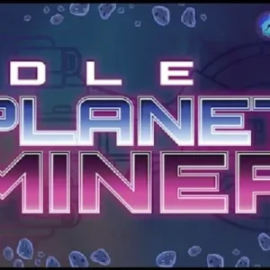 A screenshot of Idle Planet Miner gameplay, showcasing the vibrant graphics and mining operations.