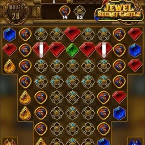 A screenshot of Jewel Secret Castle Match 3 gameplay.