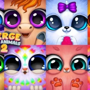 A screenshot of Merge Cute Animal 2 showing a variety of cute animals.