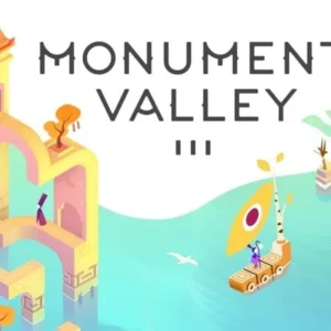 A screenshot of Monument Valley 3 gameplay showcasing the unique architecture and vibrant colors.