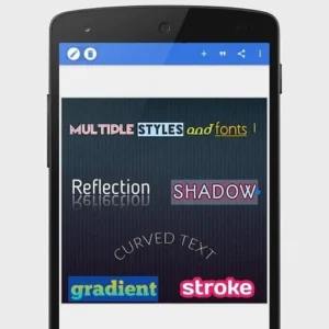 A screenshot of PixelLab app with various text editing options.