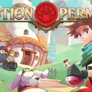 A screenshot of Potion Permit showing the main character interacting with a townsperson.