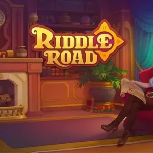 A screenshot of Riddle Road gameplay, showcasing the vibrant graphics and card layout.