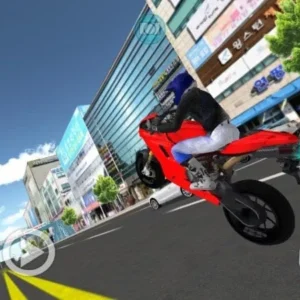 A screenshot of the 3D Driving Class game showing a car driving on a road.