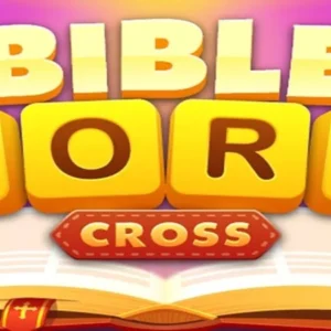 A screenshot of the Bible Word Cross Puzzle game.