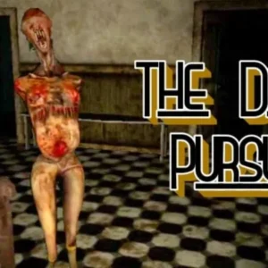 A screenshot of The Dark Pursuer gameplay showing a dark and eerie environment.