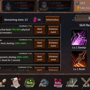 A screenshot of the game Dungeon Of Three Man showing the character selection screen.